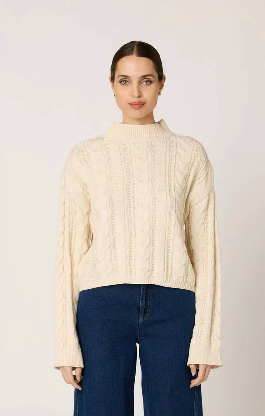 NEW CLEOBELLA janie cable knit sweater in cream